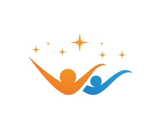Star community people group logo en symbolen vector