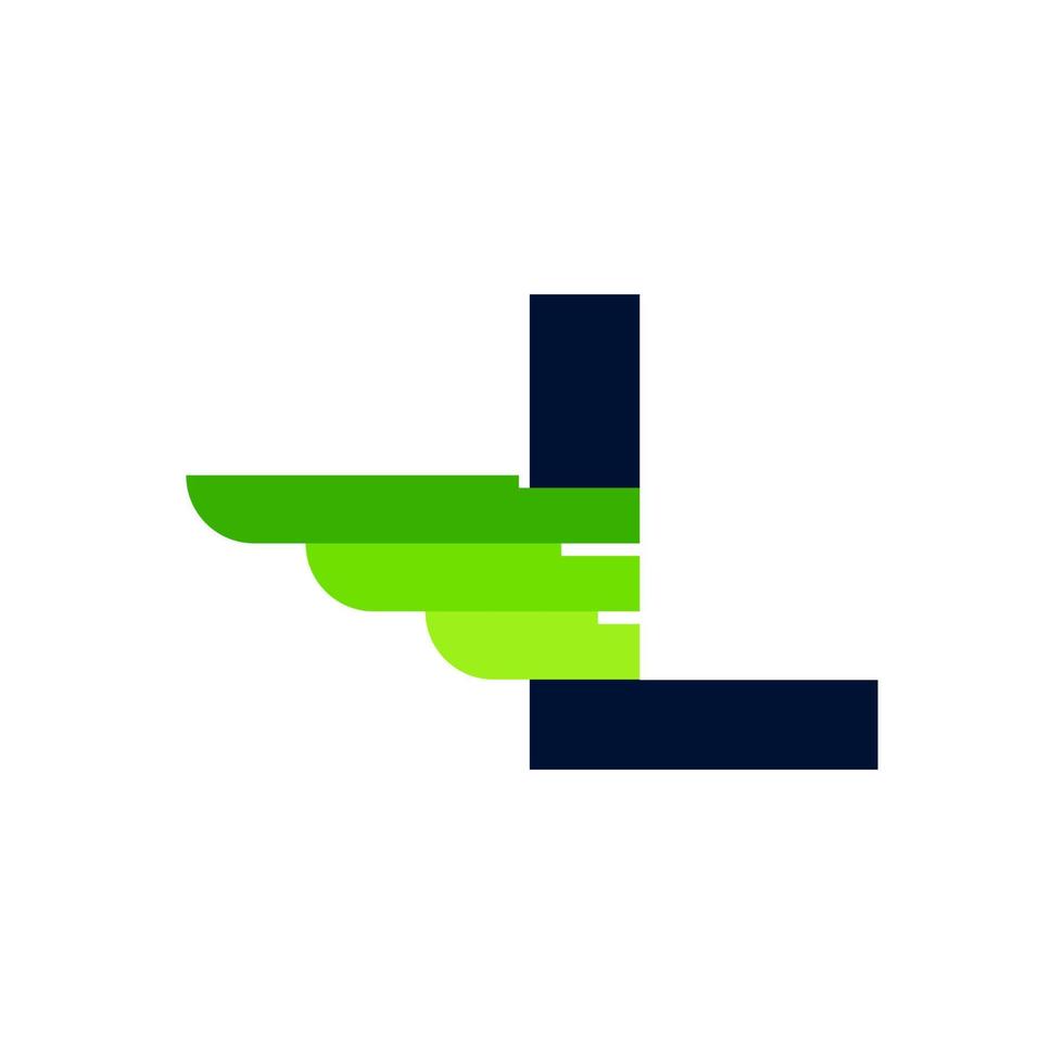abstracte eerste letter l vleugel en strip monogram logo. bruikbaar voor bedrijfs- en merklogo's. vector
