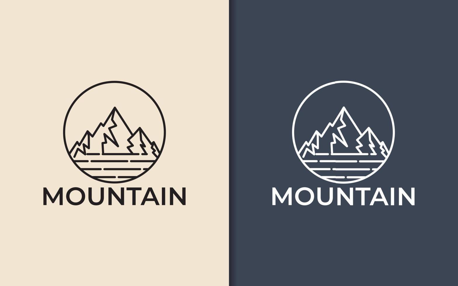 abstract berglijnkunst minimalistisch logo vector