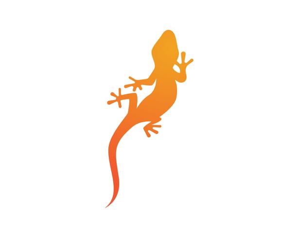 Hagedis Kameleon Gecko Silhouet zwart vector zwart