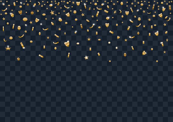 Scène met gouden confetti vector