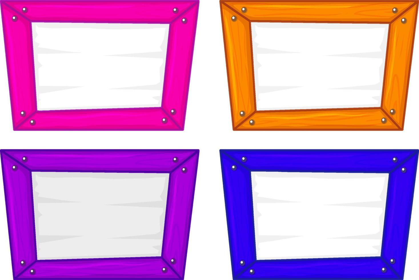 set houten tekenbanner in kleur vector