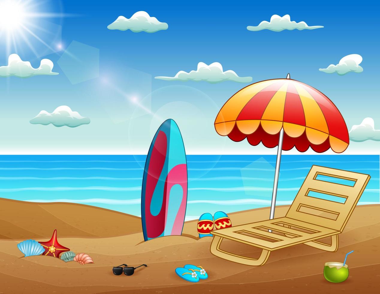 illustratie van zomer strand achtergrond vector