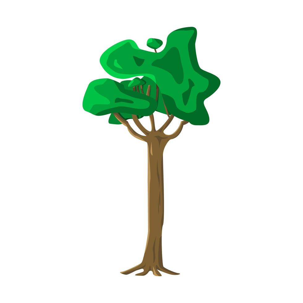 realistische groene oude hoge boom geïsoleerd op een witte achtergrond - vector