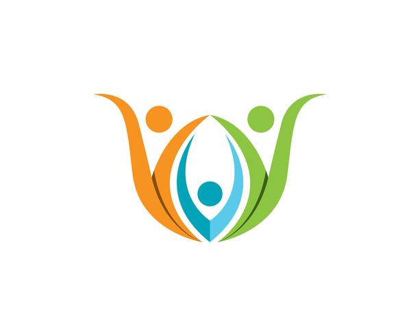 Gezondheid familiezorg therapie logo en symbolen aard vector