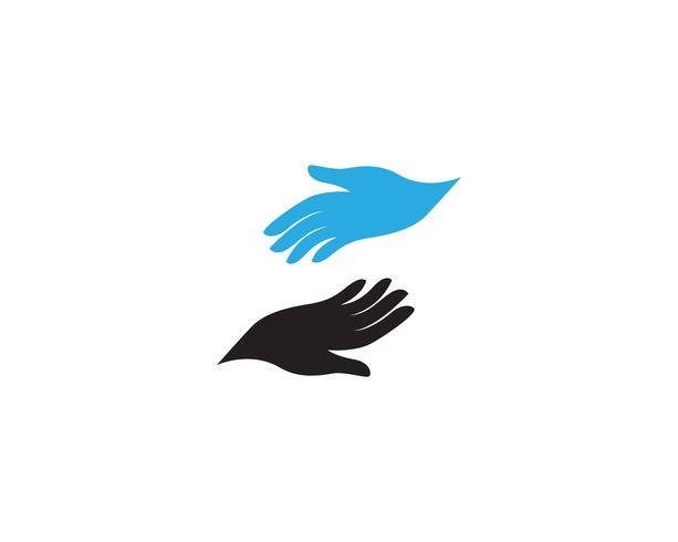 Hand zorg logo en symbool vector