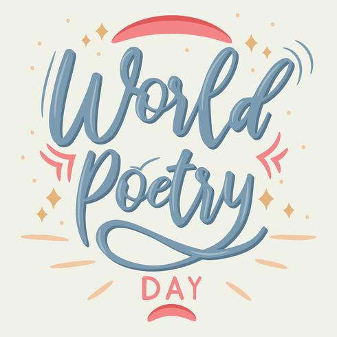 Hand belettering kalligrafie World Poetry Day - vectorillustratie vector