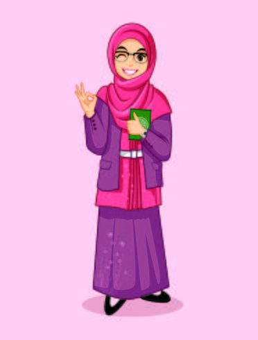 moslim masclimah karakter mascotte ontwerpen vector