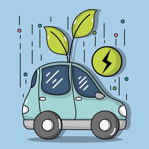 energie elektrische auto voor ecologiezorg vector