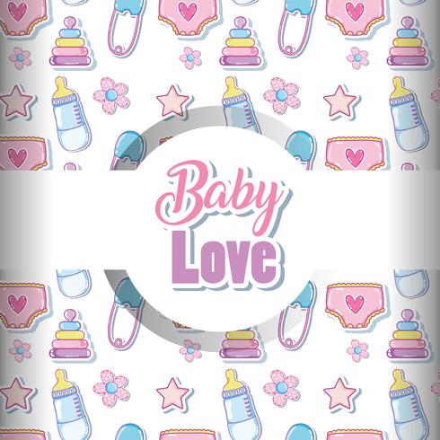 Baby liefde patroon achtergrond vector