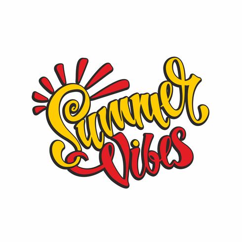 Summer vibes. Belettering. Kaart. Kalligrafie. Stijlvolle inspirerende inscriptie. Vector. vector