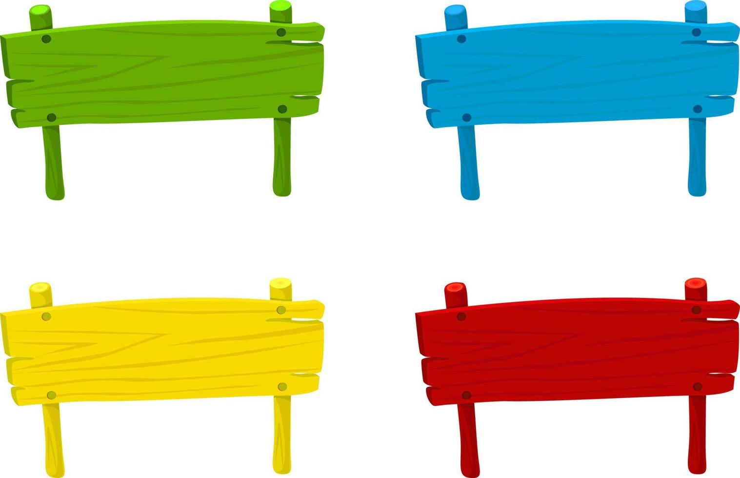 set houten bordbanners in verschillende kleuren vector