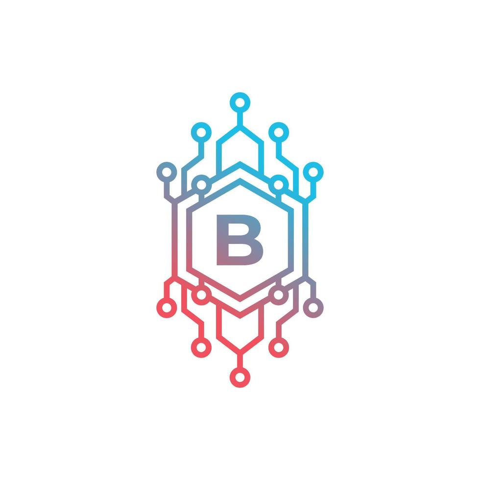 technologie eerste letter b logo-ontwerpelement sjabloon. vector