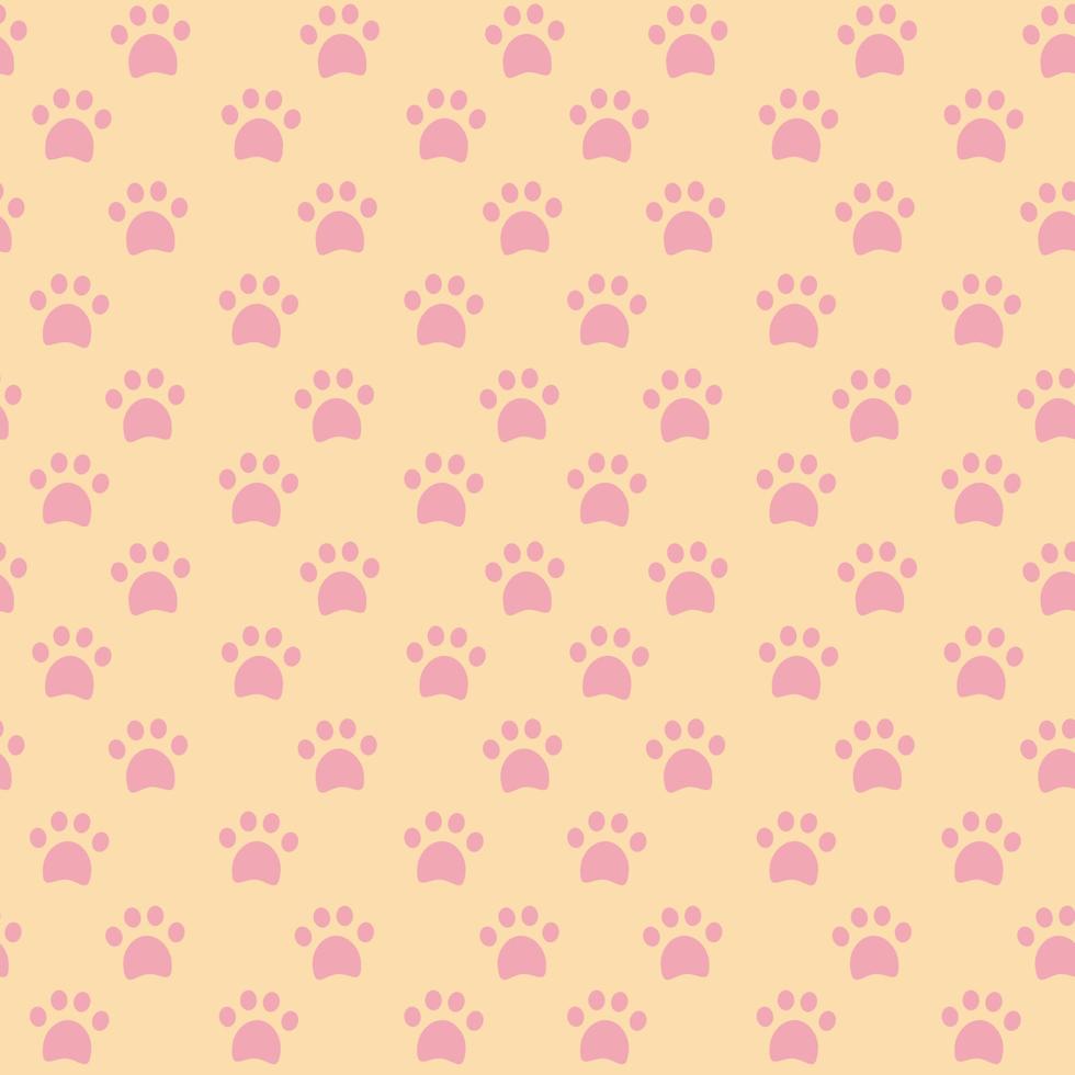 naadloos patroon met sporen van kattenpoten, bekende heksen, mica nap op een gele achtergrond vector