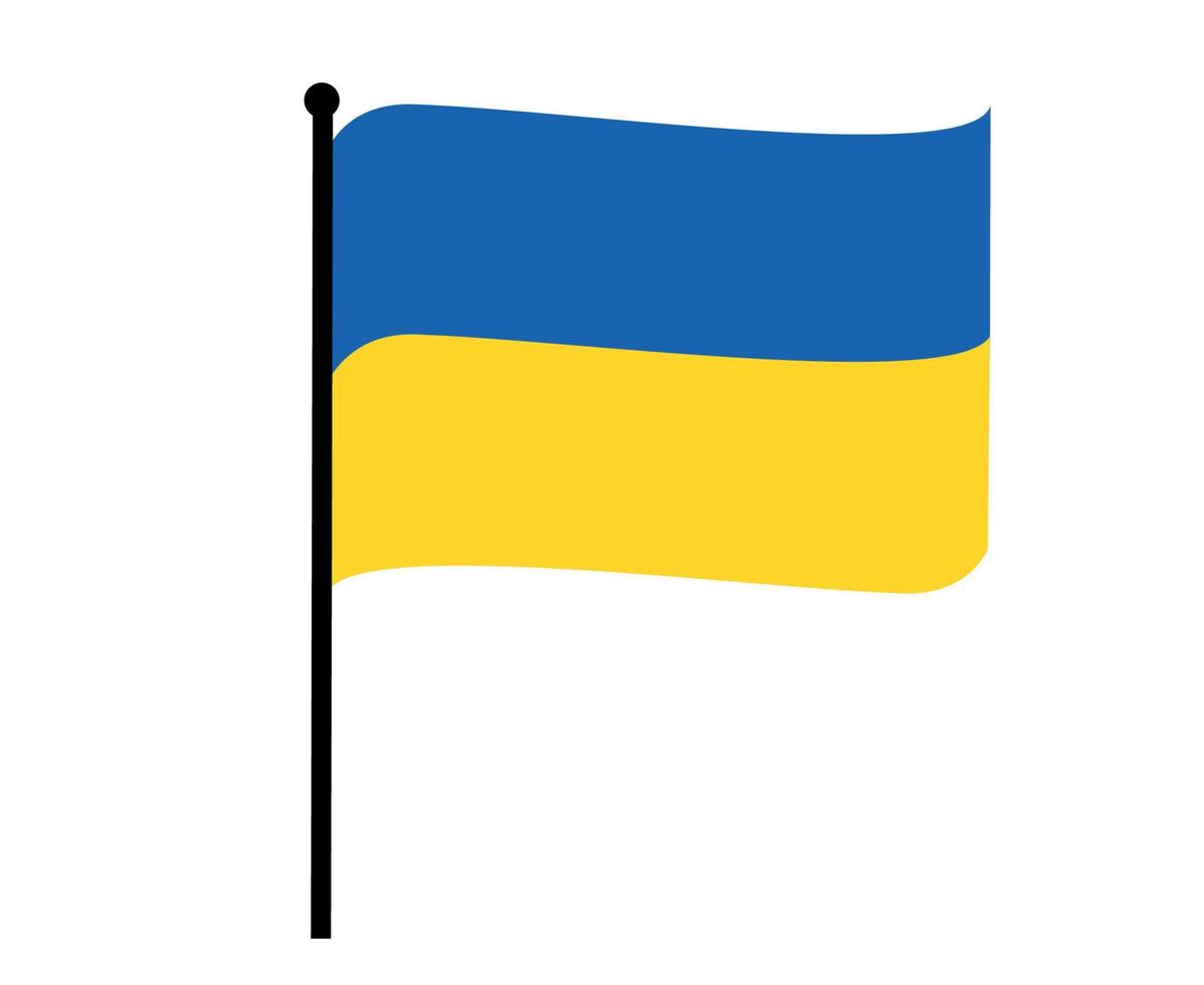 Oekraïne embleem symbool met naam nationale europa vlag lint vectorillustratie vector