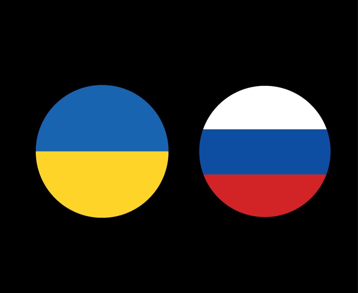 Oekraïne en Rusland vlaggen nationaal Europa embleem vector