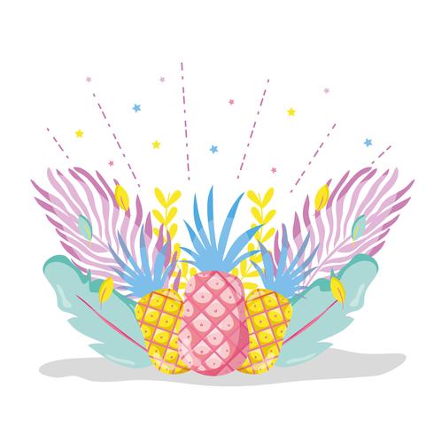 Pittige pastel ananas vector