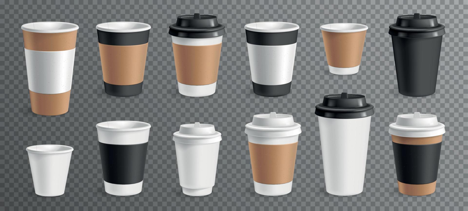 koffiekopjes transparant set vector