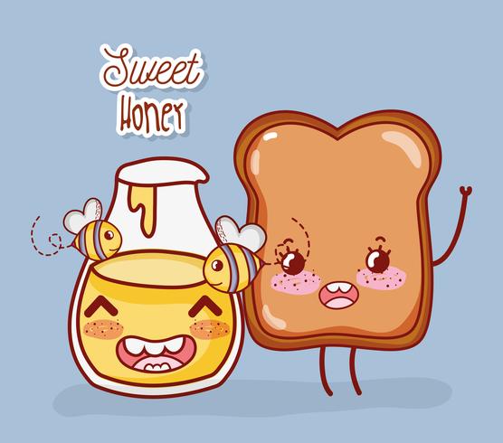 Zoete honing en toast vector