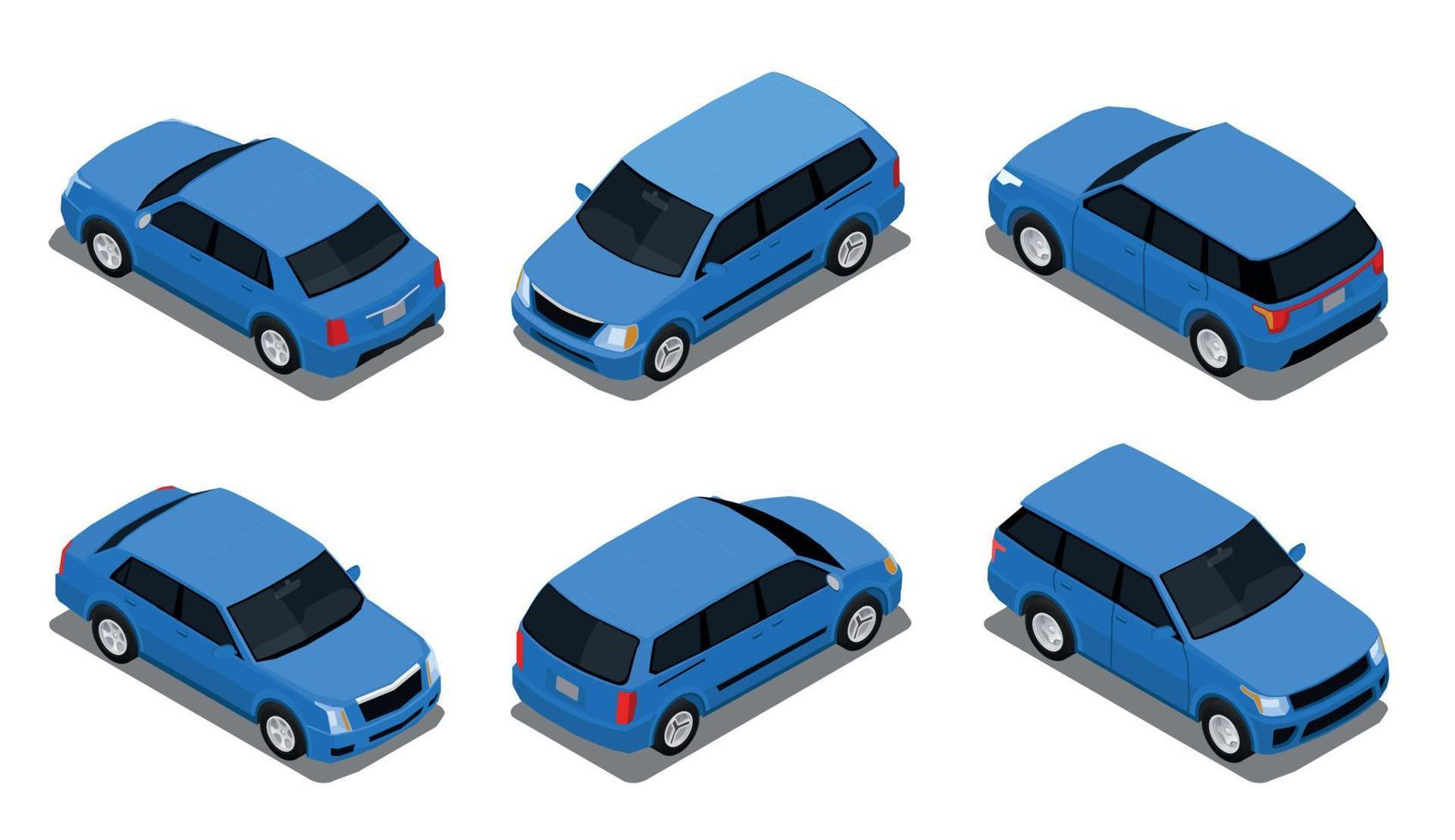 isometrische set auto-ongelukken vector