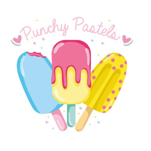 vrolijke punchy pastelkleuren vector