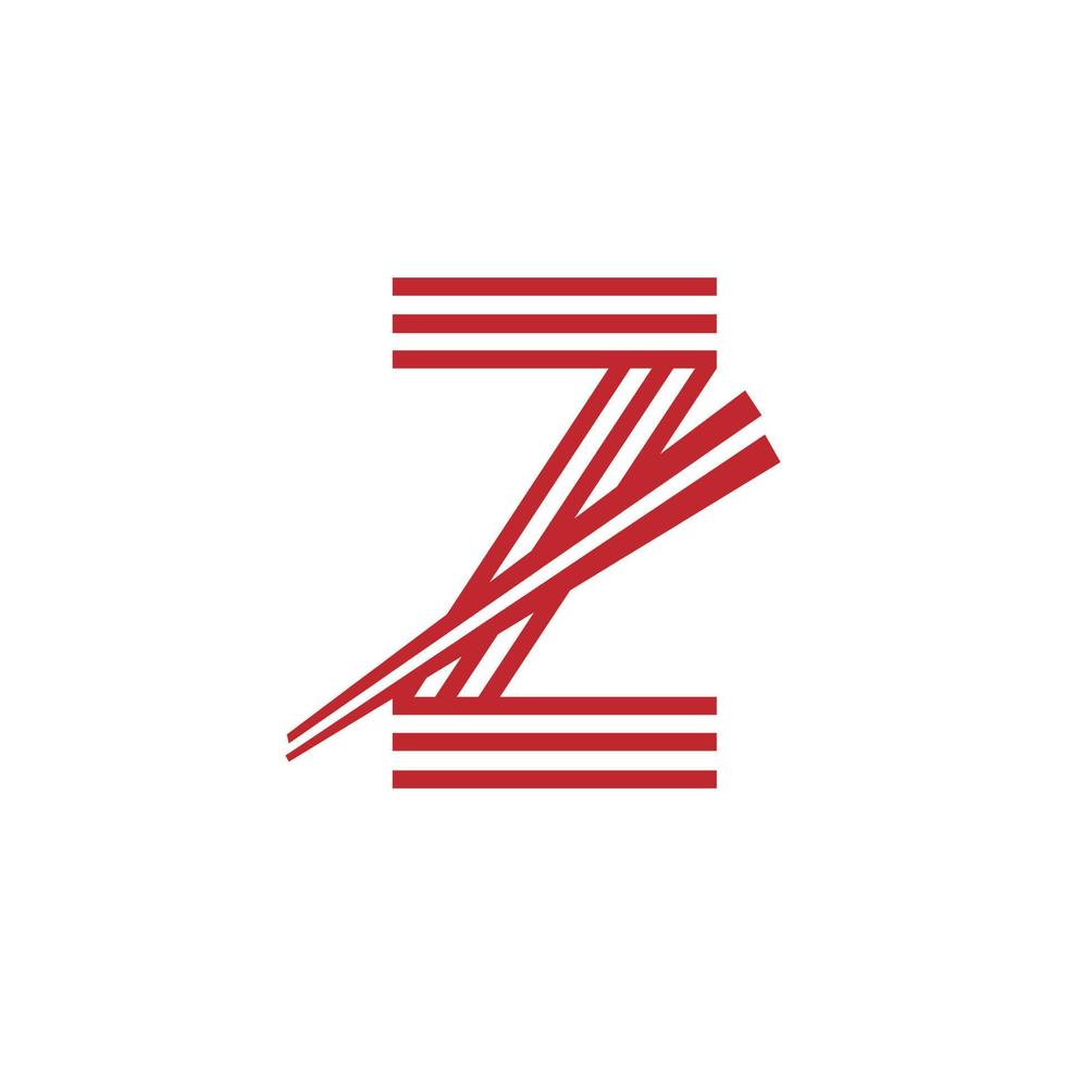 letter z Japanse noedels vector logo symbool. geschikt voor Japanse restaurants logo inspiratie.