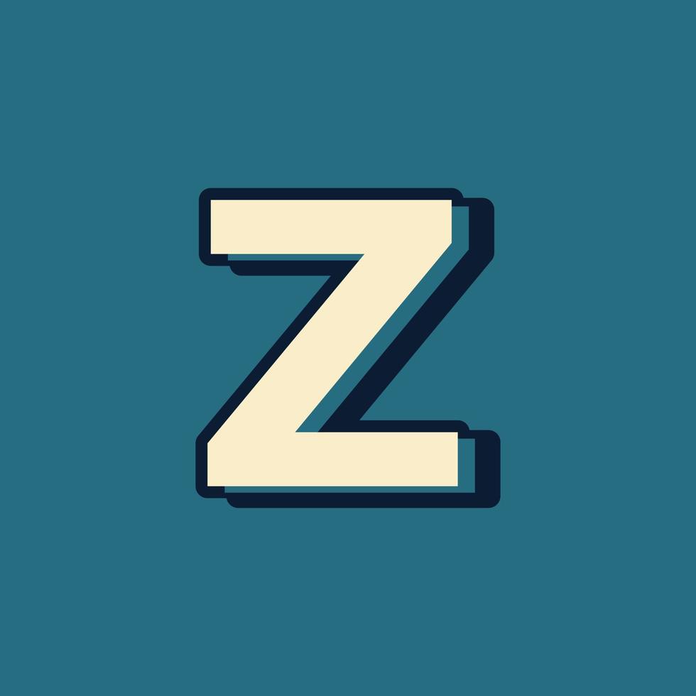 vintage retro-stijl alfabet letter z logo vector met hoofdletters lettertype sjabloon element