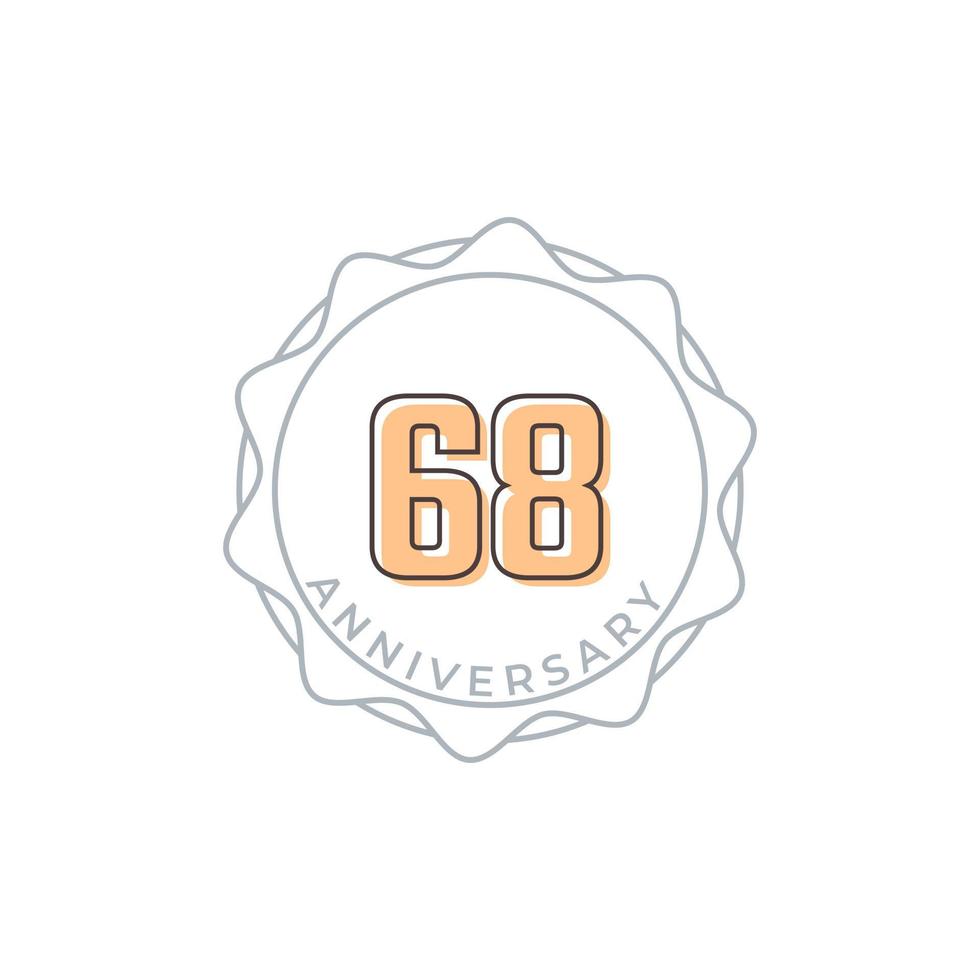 68 jaar verjaardag viering vector badge. de gelukkige verjaardagsgroet viert de illustratie van het sjabloonontwerp