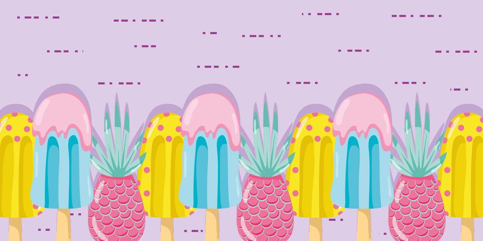 Punchy pastel popsicle fruit vector