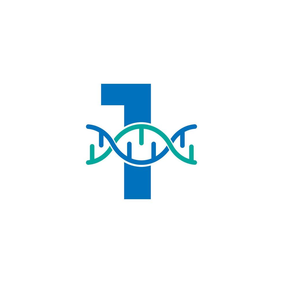 nummer 1 genetische dna pictogram logo ontwerp sjabloon element. biologische illustratie vector