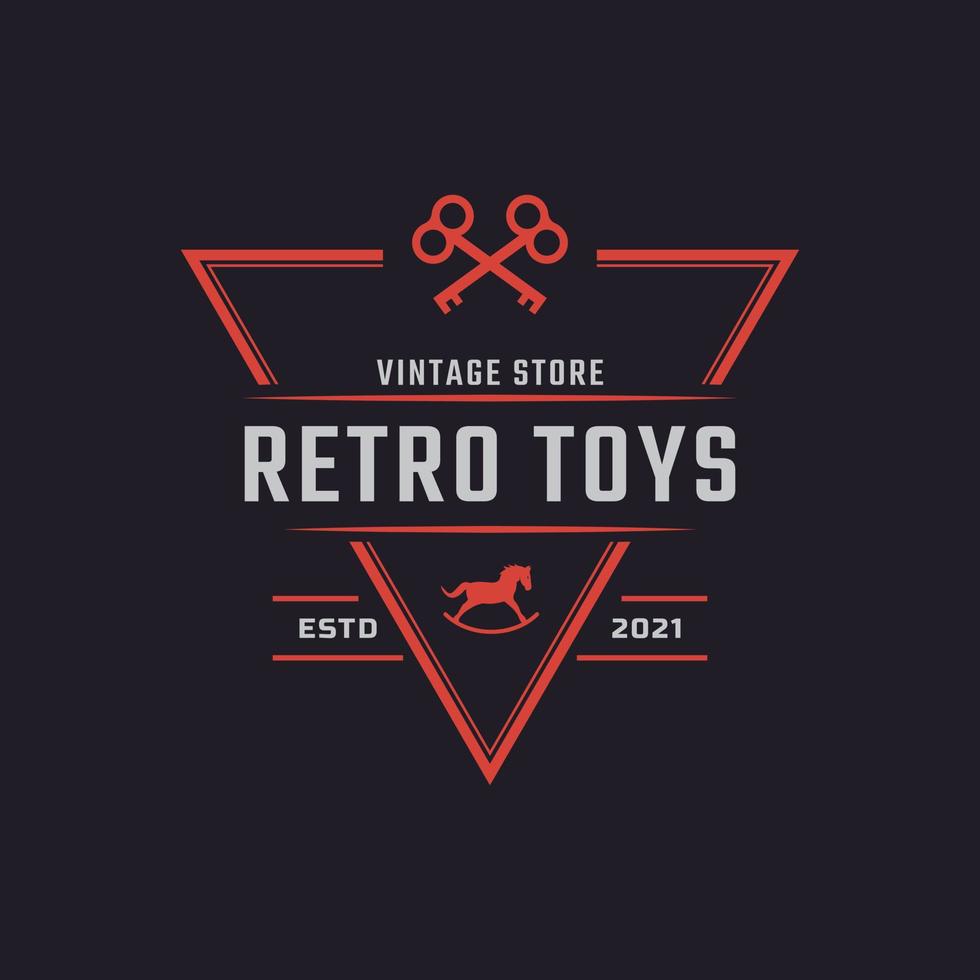 klassieke vintage retro label badge speelgoed en souvenir logo ontwerp inspiratie vector