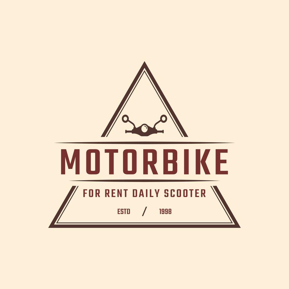 klassiek vintage retro label badge embleem motor en scooter verhuur logo ontwerp inspiratie vector