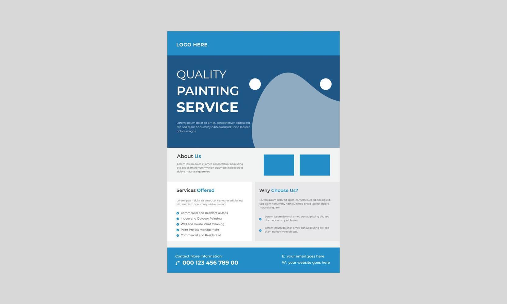 flyer voor verfservice, ontwerpsjabloon voor flyer voor verfservice, flyer voor verfservices, vector