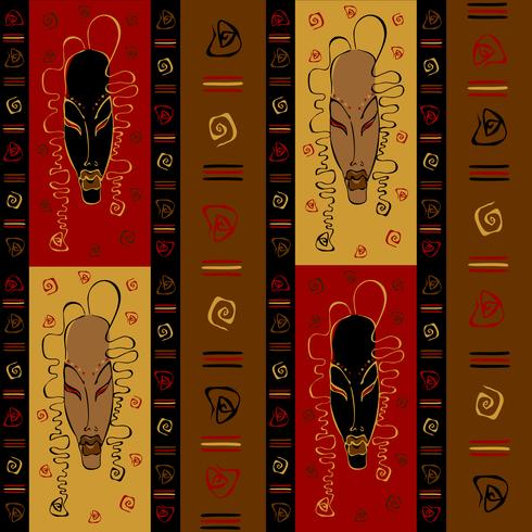 Naadloos patroon met stammen Afrikaanse maskers. Etnische versiering. Vector. vector