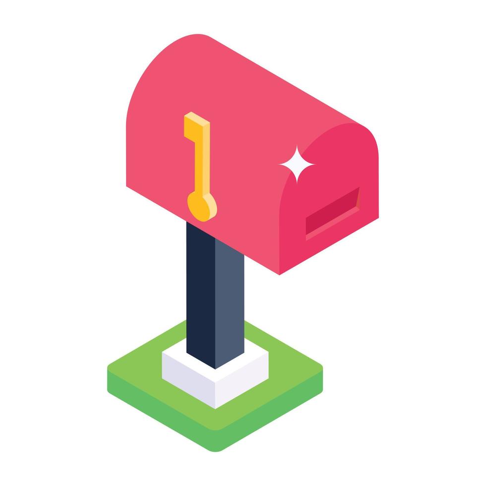 trendy unieke isometrische stijlicoon van mailbox vector