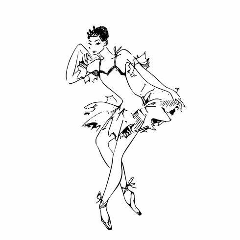 Ballerina. Witte Zwaan. Ballet. Dans. Vector illustratie.