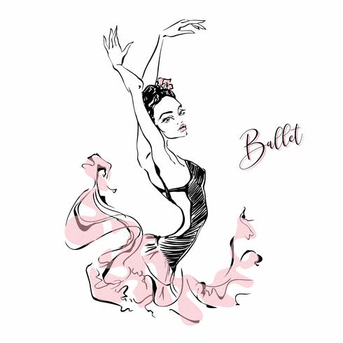 Ballerina. Danser. Ballet. Carmen. Graphics. Vector illustratie.