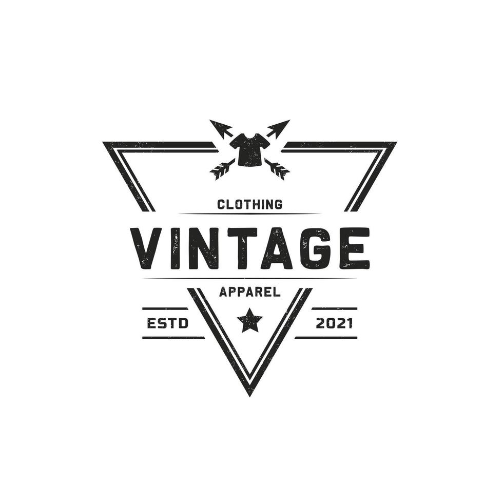 klassiek vintage retro label badge voor kleding kleding driehoek logo embleem ontwerp sjabloon element vector