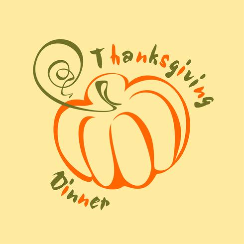 Thanksgiving diner . Een viering van de herfst. Oogstfeest. Lammas. Vector illustratie. Belettering. Logo.