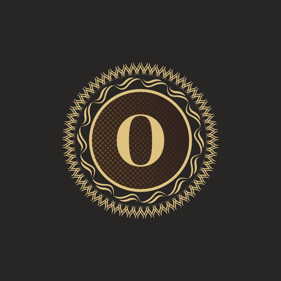 embleem letter o gouden monogram ontwerp. luxe volumetrische logo sjabloon. 3D-lijn ornament voor uithangbord, badge, crest, label, boutique merk, hotel, restaurant, heraldisch. vector illustratie