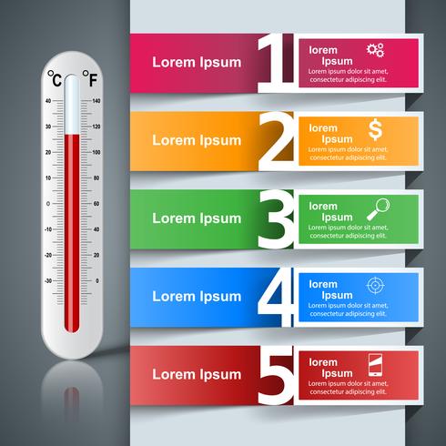 Thermometer zakelijke infographics. Gezondheid pictogram. vector
