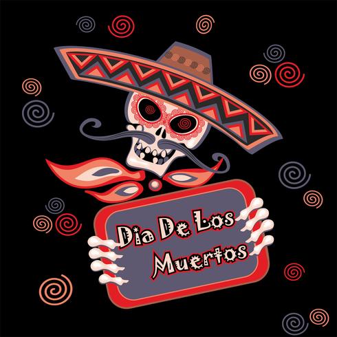 Dag van de Doden. Dia de los Muertos. Kerstkaart. Vector. vector