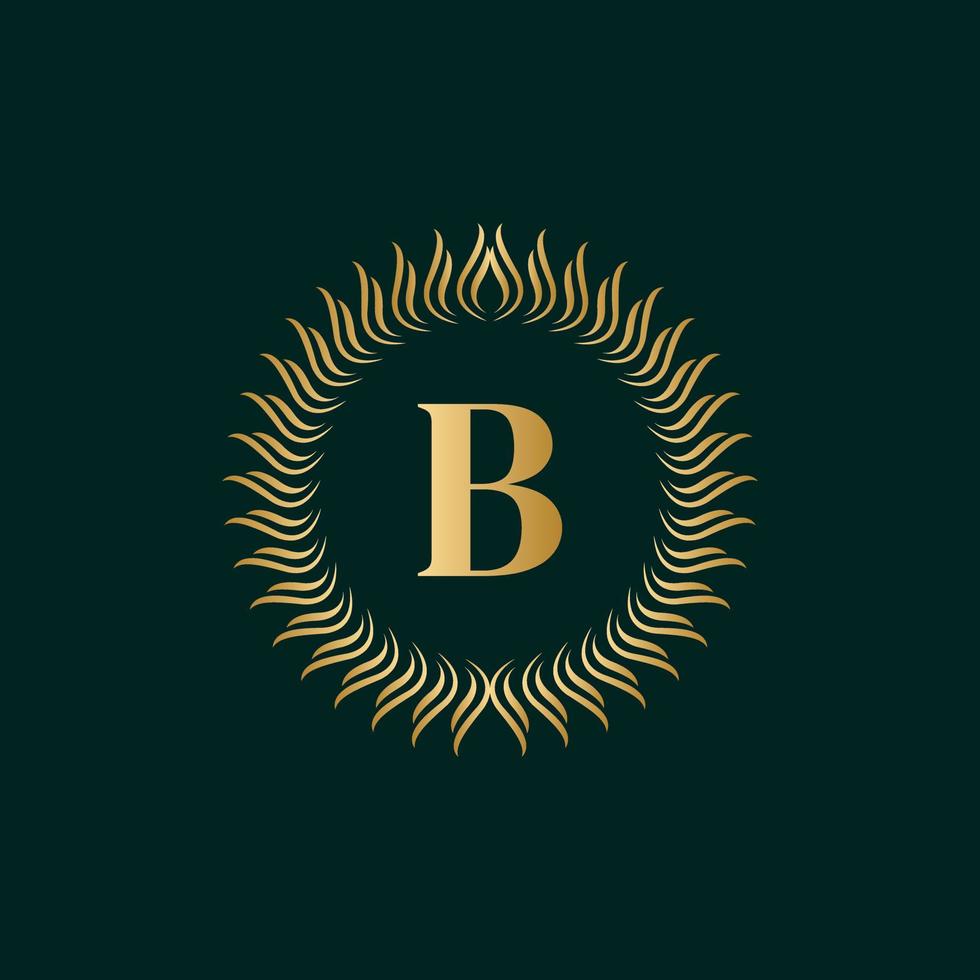 embleem letter b weven cirkel monogram sierlijke sjabloon. eenvoudig logo-ontwerp voor luxe embleem, royalty, visitekaartje, boetiek, hotel, heraldisch. kalligrafische vintage rand. vectorillustratie vector