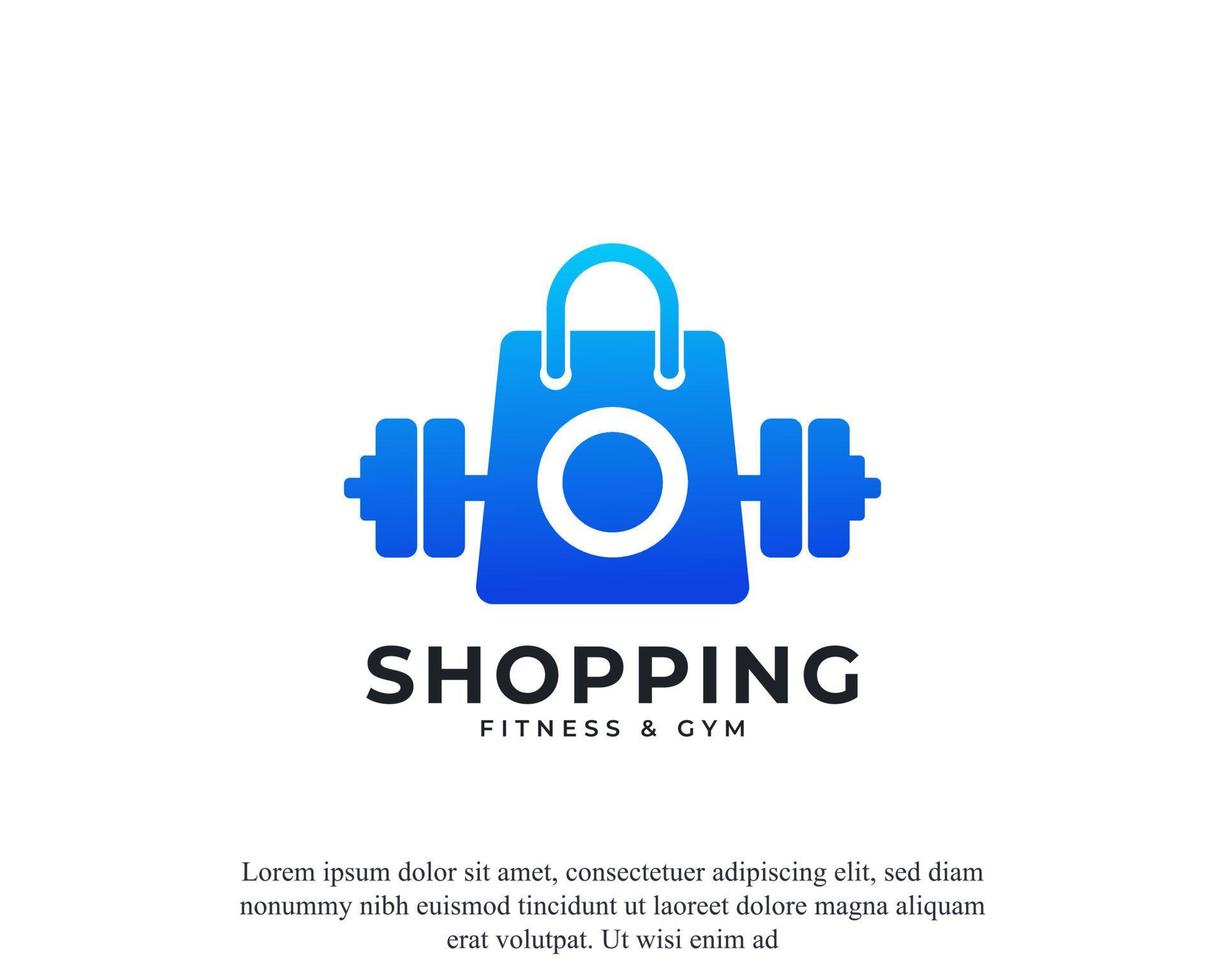 fitness verkoop pictogram, sportschool winkel logo ontwerp vector sjabloon element