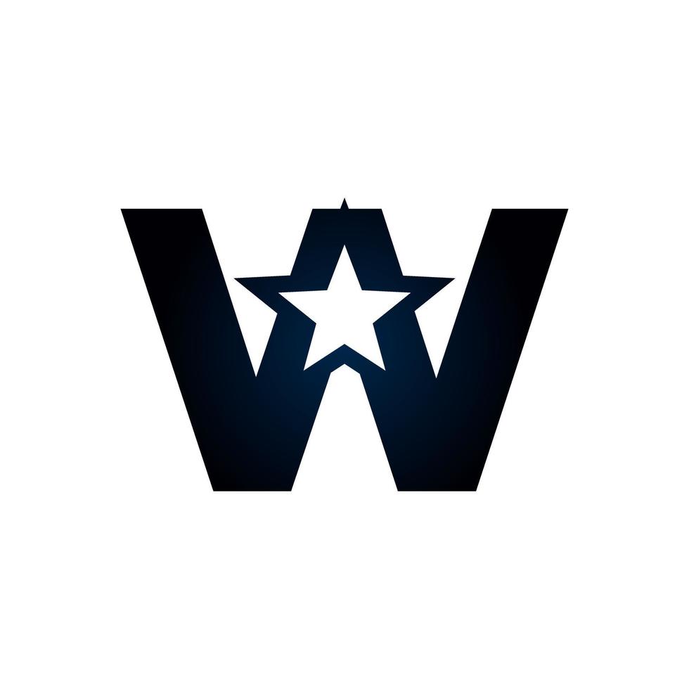 letter w ster-logo. bruikbaar voor winnaar, award en premium logo's. vector