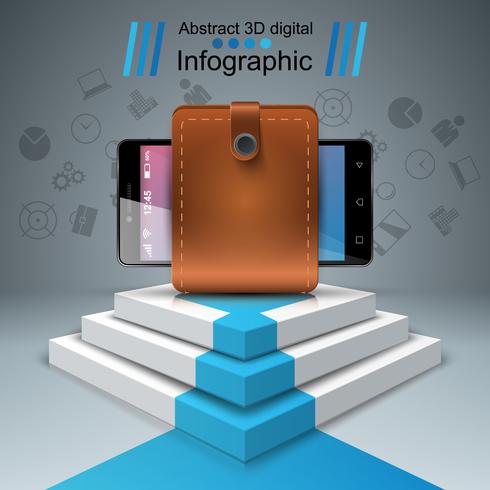 Digitaal gadget, smartphone - infographic zaken. vector