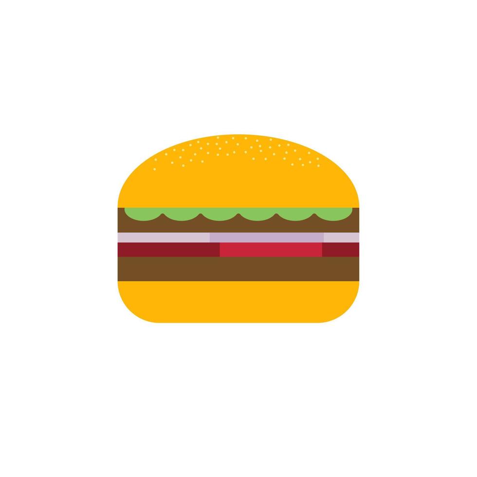 heerlijke hamburger platte ontwerp hamburger vector illustratie ontwerp illustratie. fastfoodproducten in vlakke stijl op witte achtergrond. vectorillustratie.