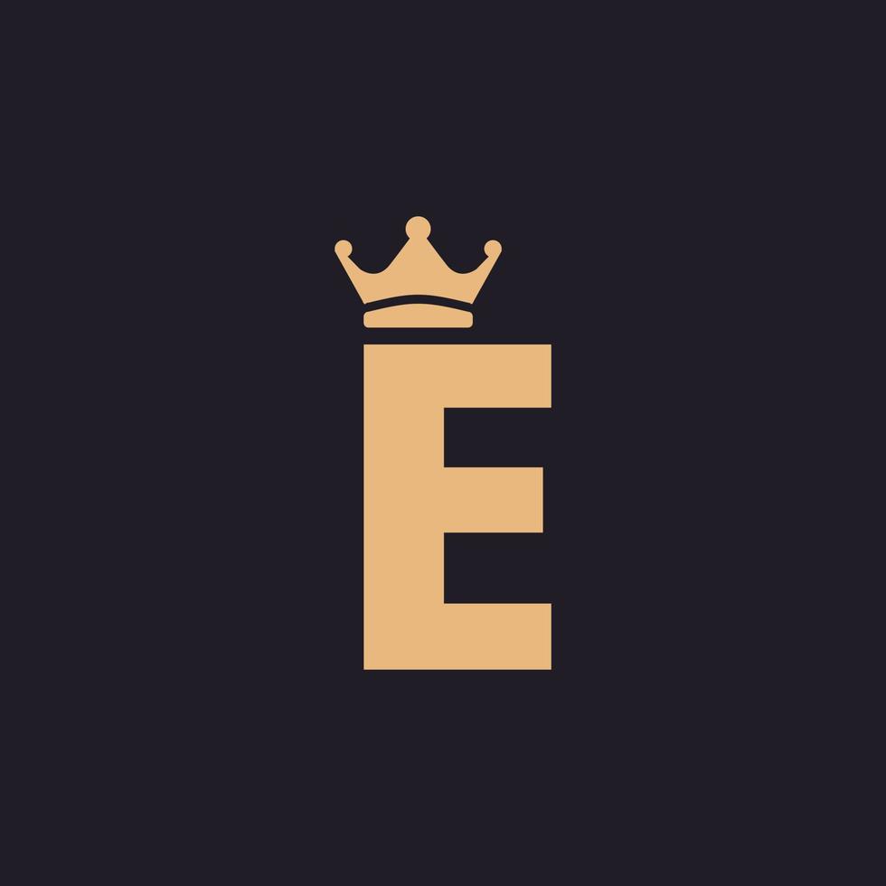 luxe vintage eerste letter e troon met kroon klassieke premium label logo ontwerp inspiratie vector