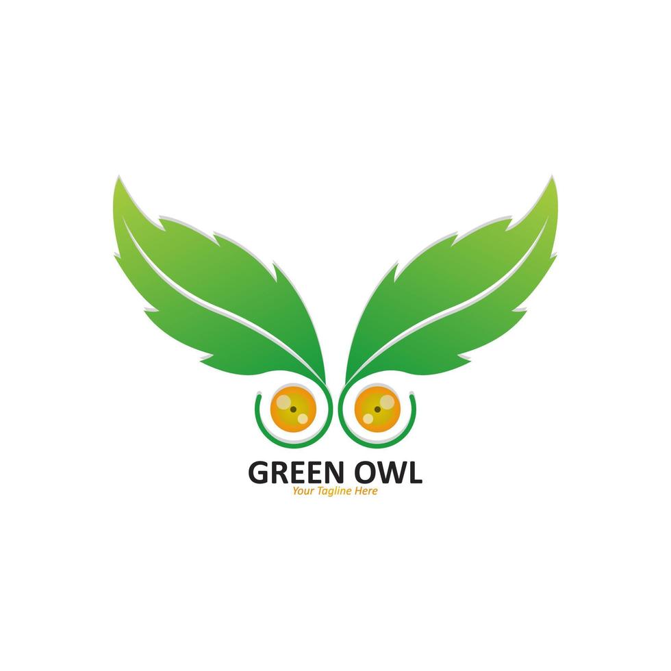 illustratie vectorafbeelding van groen uil logo, geschikt voor bladeren en uil logo ontwerp vector