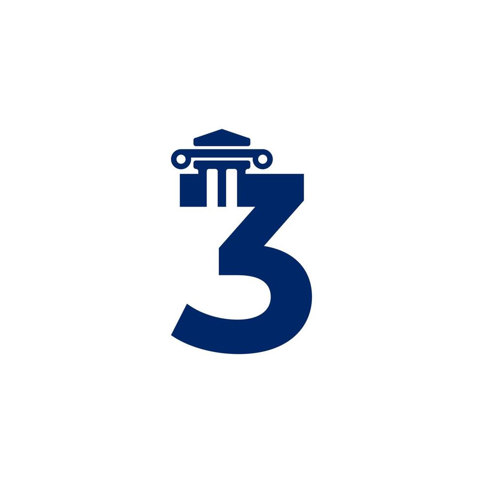 advocatenkantoor nummer 3 logo ontwerpsjabloon element vector